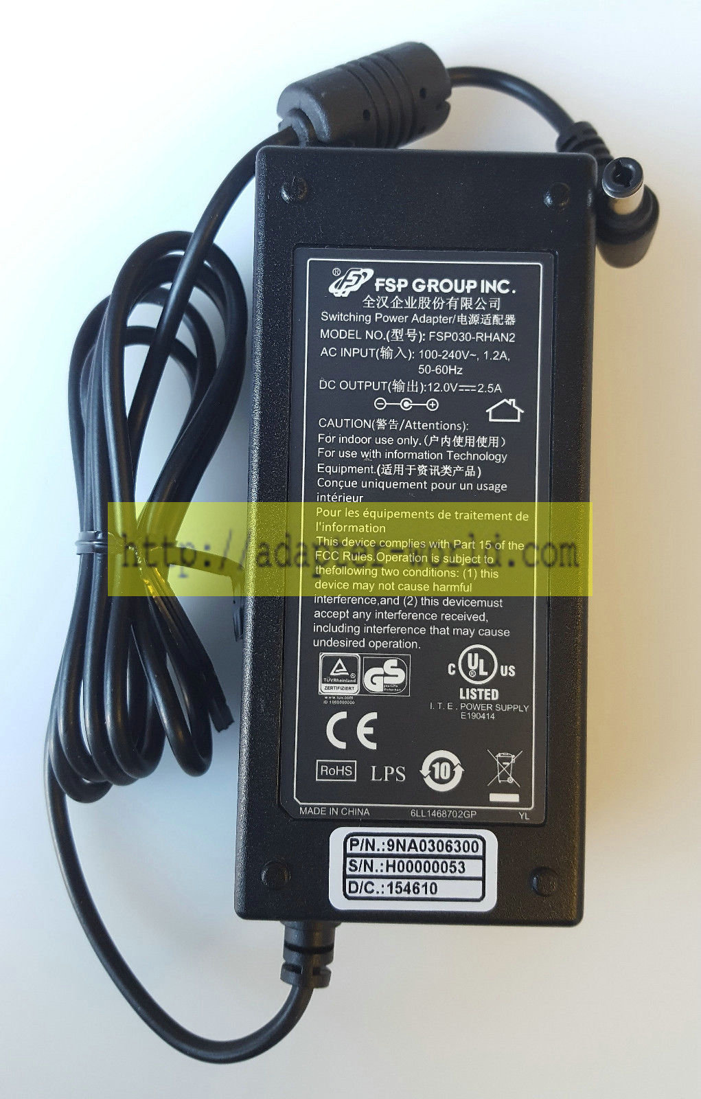 *Brand NEW* FSP GROUP INC. FSP030-RHAN2 12V 2.5A 9NA0306300 AC/DC ADAPTER POWER SUPPLY